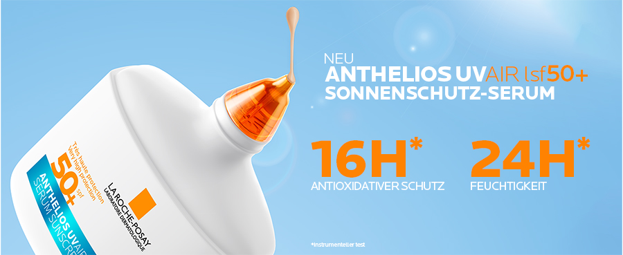 La Roche Posay Anthelios UV Air Serum Getönt LSF 50+ Medium: Ultraleichte Textur, mattierender Effekt.
